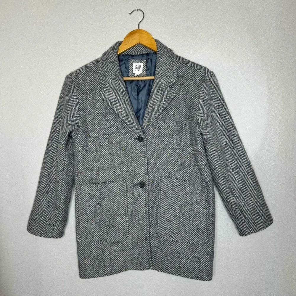 GAP Kids Girl Large Peacoat Grey Blue